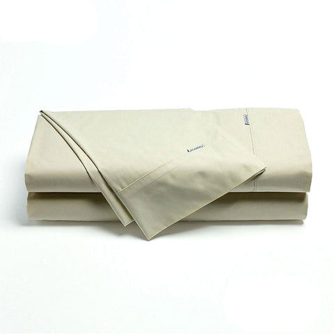 Bianca Heston Cotton Percale Sheet Set Stone King Sheets