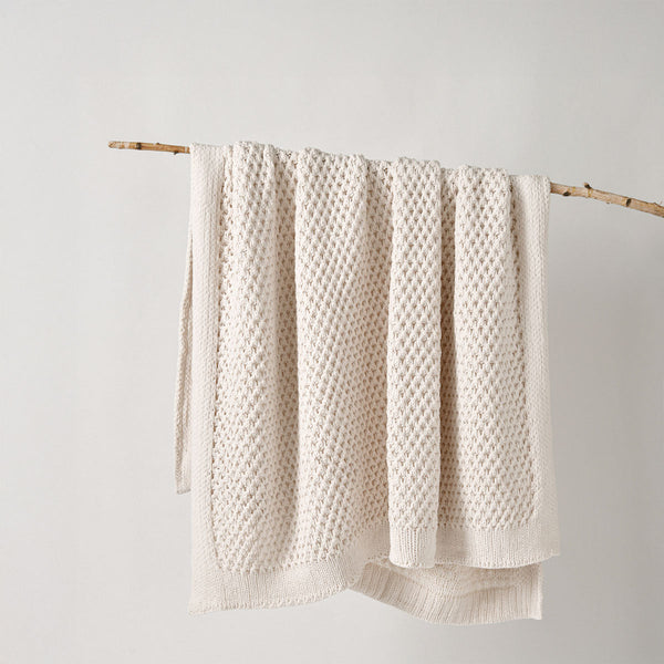 Bianca Sofala Cream Polyester Chenille Throw Rug 130 X 170 Cm Throws & Afghans