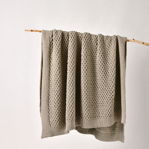 Bianca Sofala Taupe Polyester Chenille Throw Rug 130 X 170 Cm Throws & Afghans