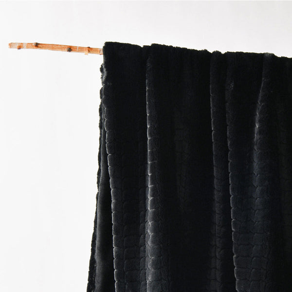 Bianca Tambar Black Faux Fur Throw Rug 130 X 170 Cm Throws & Afghans