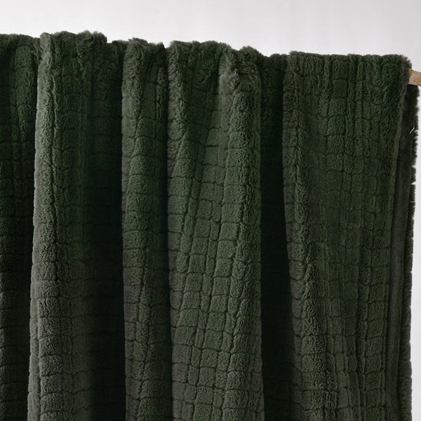 Bianca Tambar Forest Green Faux Fur Throw Rug 130 X 170 Cm Throws & Afghans
