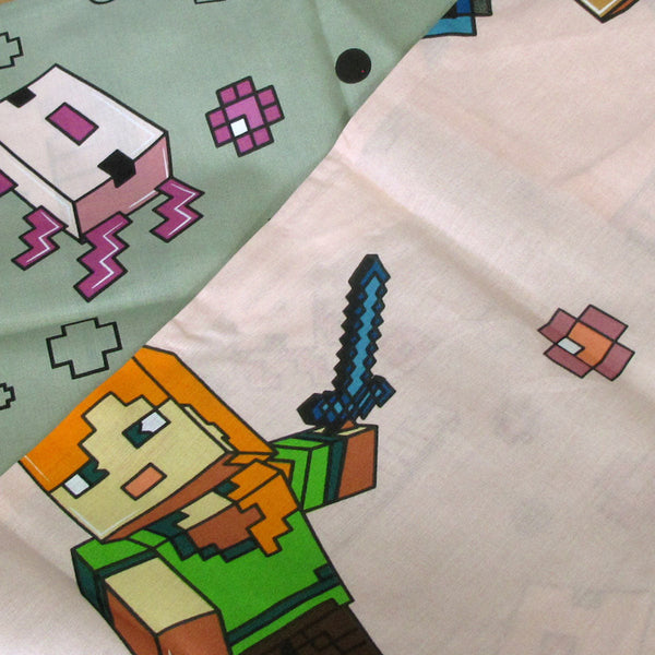 Mojang Minecraft Reversible Cotton Quilt Cover Set For Double Beds Quilt Covers