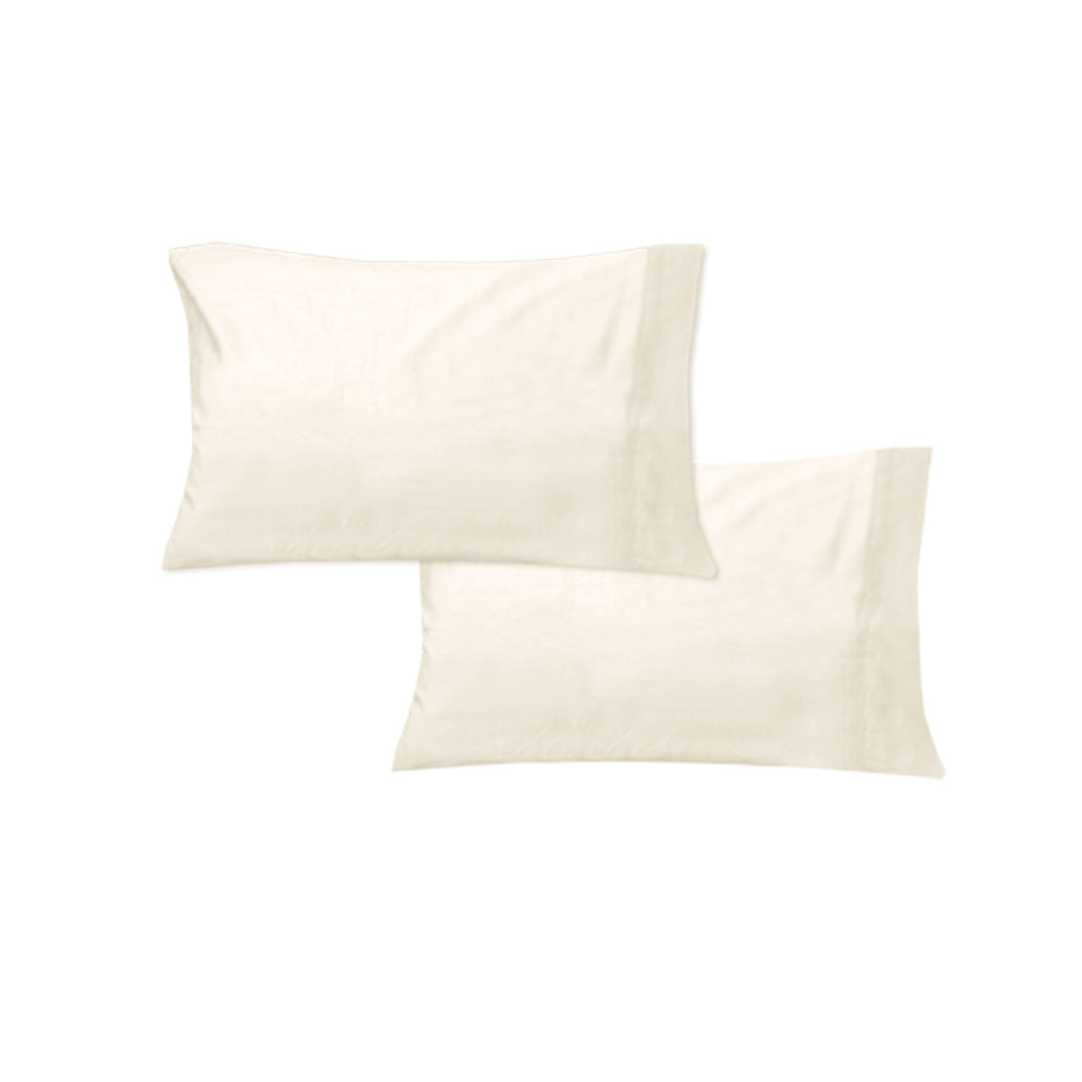 400Tc Pair Of Solid Color No Flap Pillowcases Cream Pillow Cases