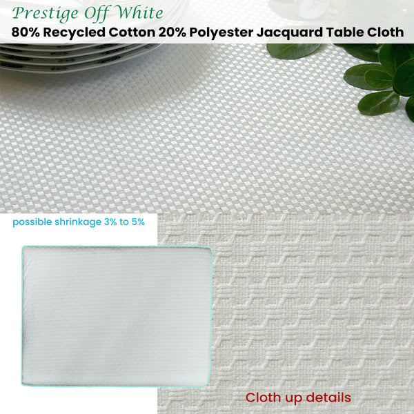 Prestige Cotton Rich Off White Table Cloth 160 X 220 Cm Table Cloths