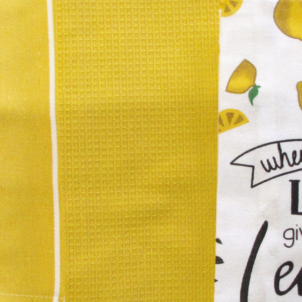 Home Oasis Set Of 3 Printed Cotton Rich Tea Towels 50 X 70 Cm Lemons Yellow Tea Towels & Dishcloths