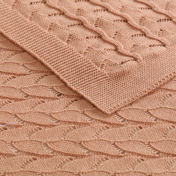 Little Gem Lyla Dusty Pink Cotton One Blanket 75 X 100 Cm Blankets & Throws