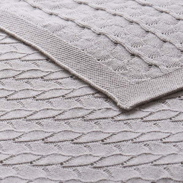 Little Gem Lyla Grey Cotton One Blanket 75 X 100 Cm Blankets & Throws