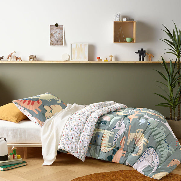 Happy Kids Dino Mania Green Single Comforter Set Single Bed Comforters