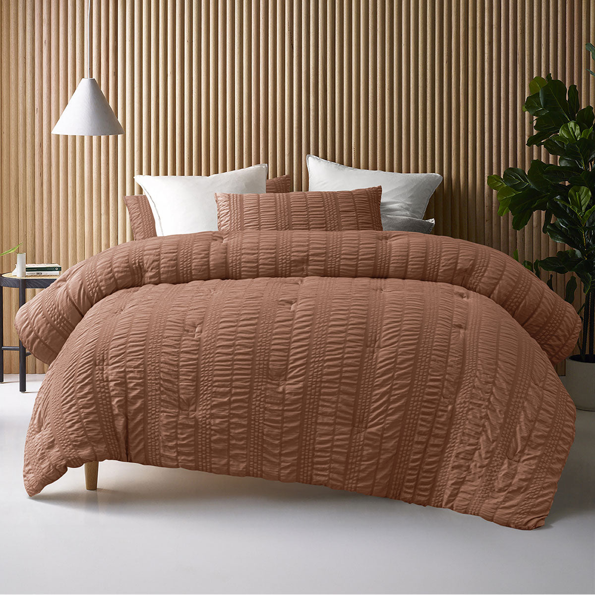 Accessorize Seersucker Tobacco Queen Comforter Set Comforter Sets Queen