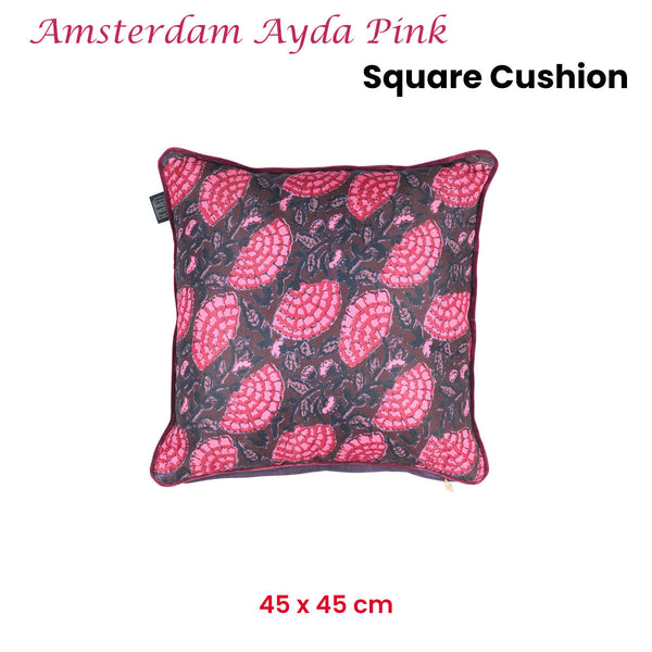 Ayda Pink Floral Square Filled Cushion 45Cm X Cushion Covers