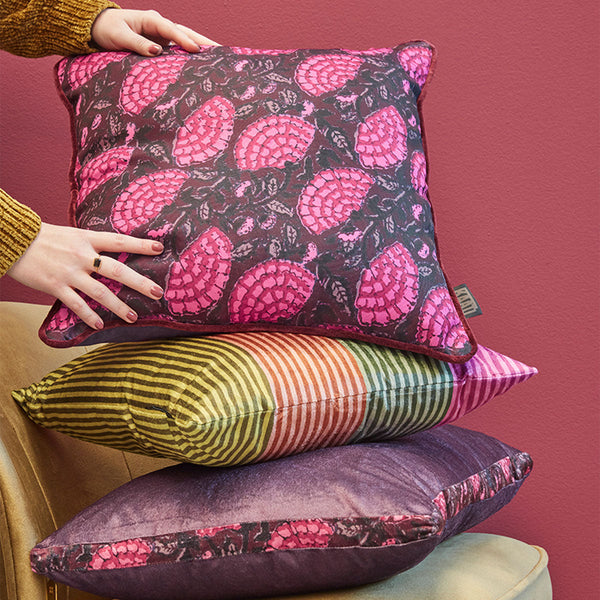 Ayda Pink Floral Square Filled Cushion 45Cm X Cushion Covers