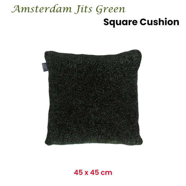 Jits Green Square Filled Cushion 45Cm X Cushion Covers