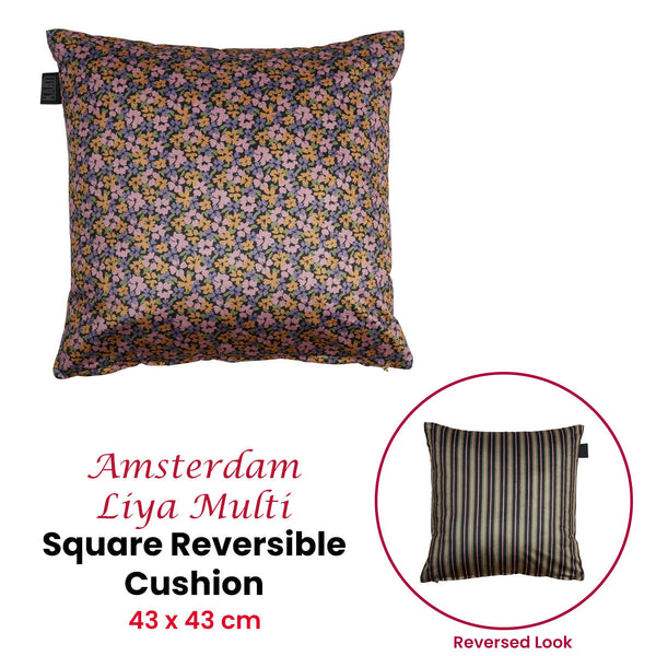 Liya Multi Floral Square Filled Cushion 43Cm X Cushion Covers