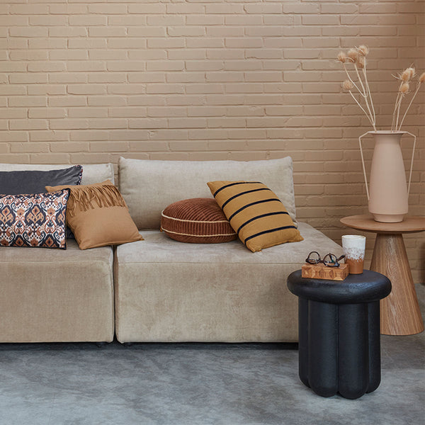 Myron Brown Stripe Square Filled Cushion 40Cm X Cushion Covers