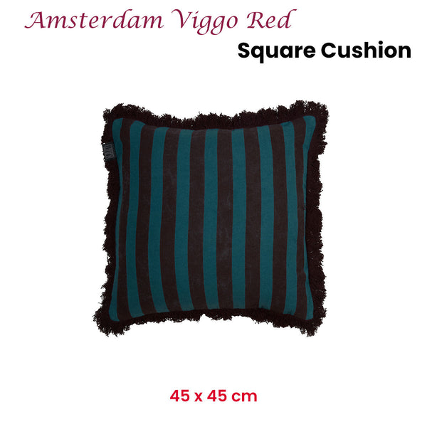 Kaat Amsterdam Viggo Red Stripe Square Filled Cushion 45Cm X Cushion Covers
