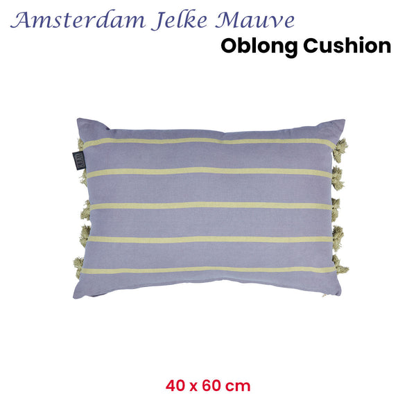 Kaat Amsterdam Jelke Mauve Stripes Oblong Filled Cushion 40Cm X 60Cm Cushions & Decorative Pillows