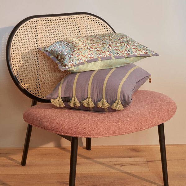 Kaat Amsterdam Jelke Mauve Stripes Oblong Filled Cushion 40Cm X 60Cm Cushions & Decorative Pillows