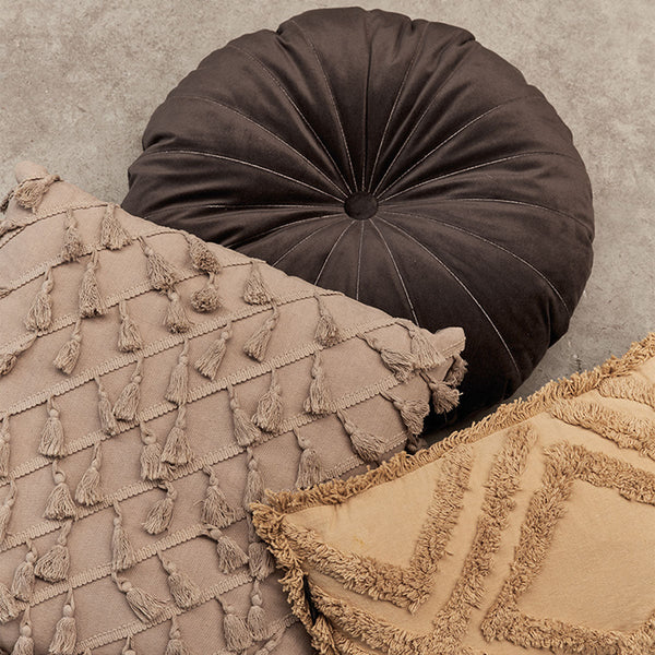 Mandarin Brown Round Filled Cushion 40Cm Diameter Cushion Covers