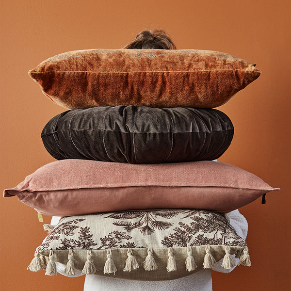 Mandarin Brown Round Filled Cushion 40Cm Diameter Cushion Covers