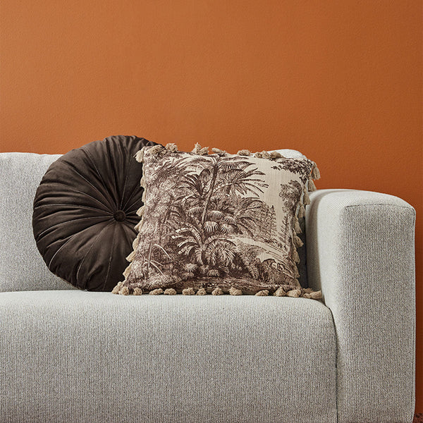 Mandarin Brown Round Filled Cushion 40Cm Diameter Cushion Covers