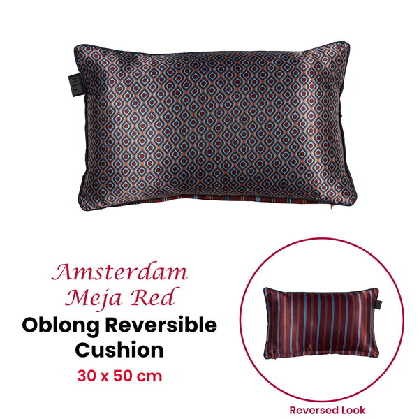 Meja Red Reversible Oblong Filled Cushion 30Cm X 50Cm Cushion Covers