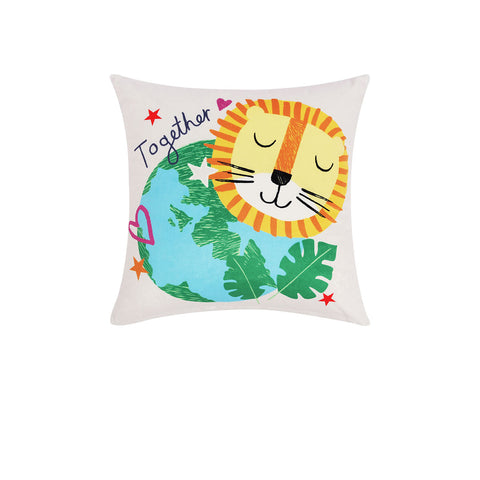 Happy Kids Our Planet Filled Square Cushion Cushions & Decorative Pillows