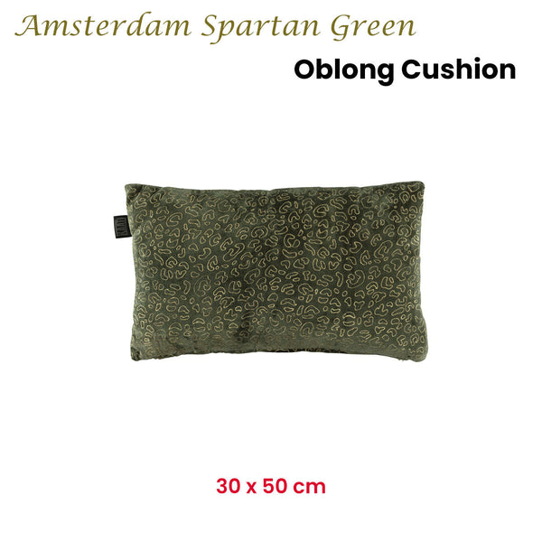 Spartan Green Animal Print Oblong Filled Cushion 30Cm X 50Cm Cushion Covers