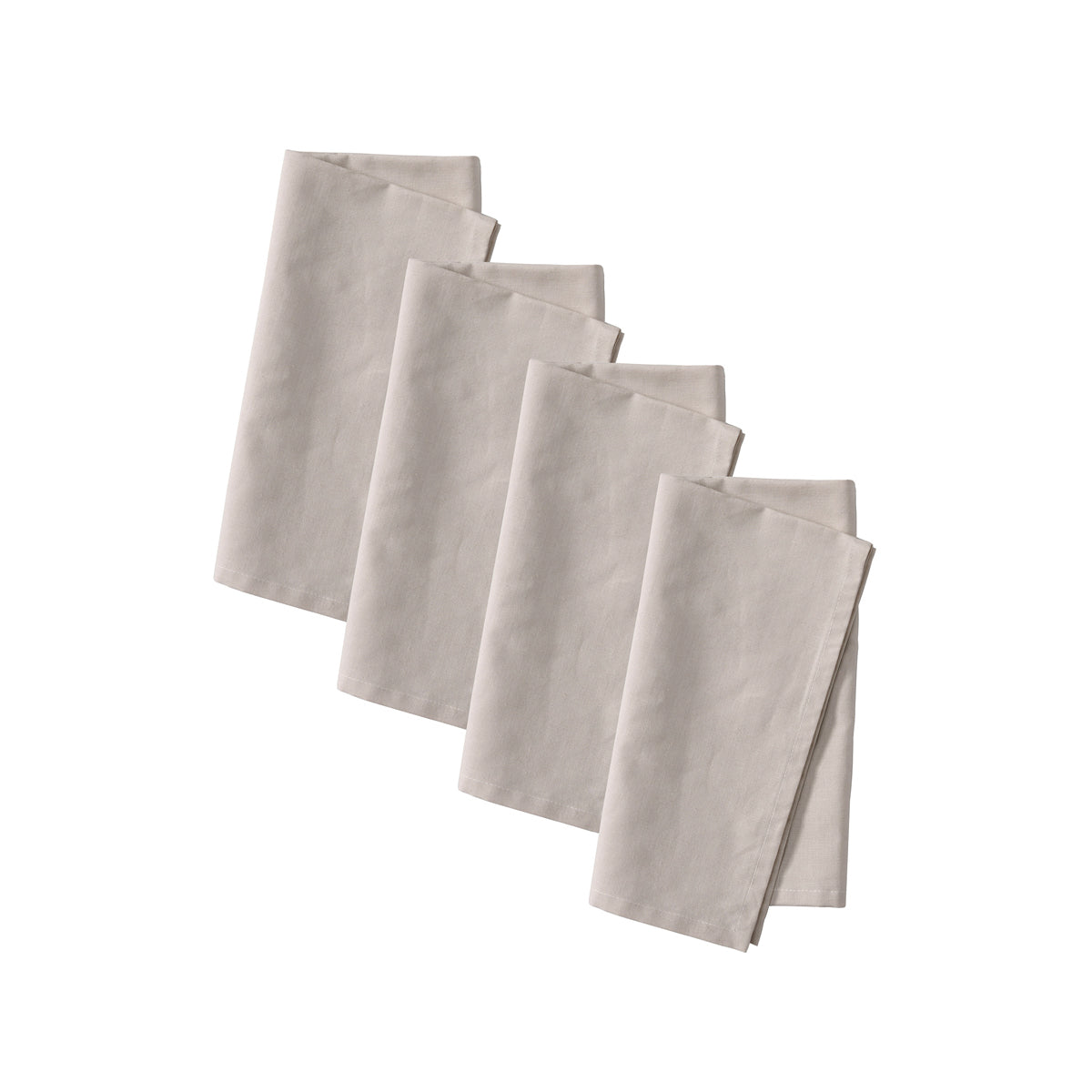 Elosung Design Homewares Set Of 4 Washed Linen Cotton Square Natural 50Cm X Napkins