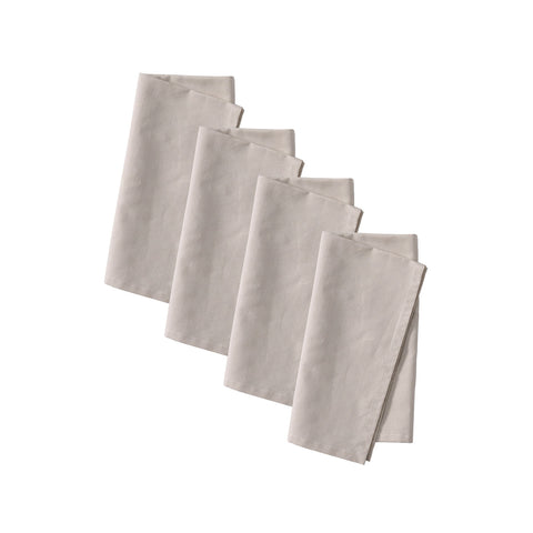Elosung Design Homewares Set Of 4 Washed Linen Cotton Square Natural 50Cm X Napkins