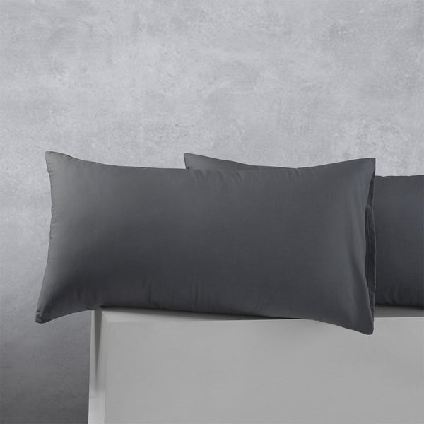 Accessorize Pair Of Cotton Polyester King Pillowcases Charcoal Pillow Cases