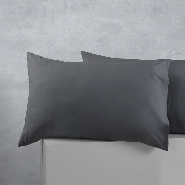 Accessorize Pair Of Cotton Polyester Pillowcases Charcoal Pillow Cases
