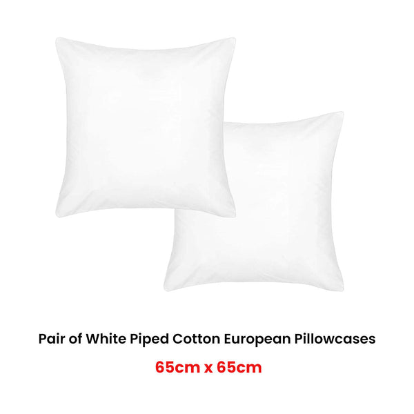 Accessorize Pair Of White Piped Hotel Deluxe Cotton European Pillowcases Pillow Cases