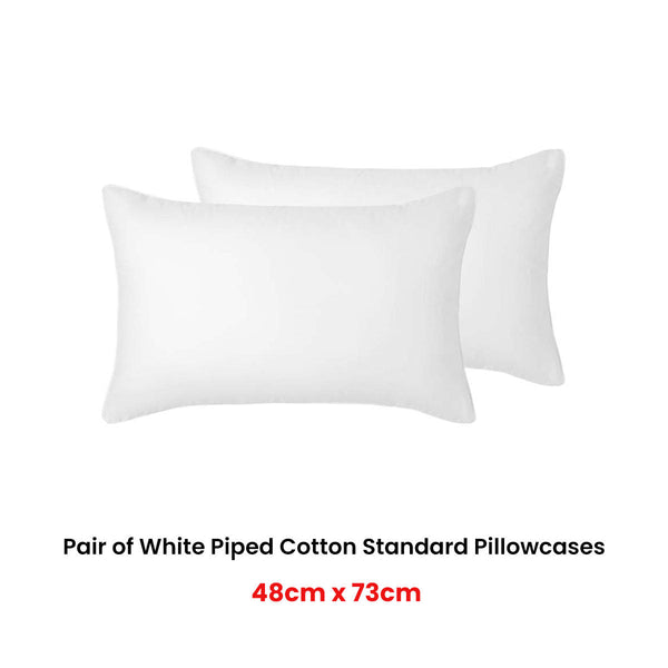 Accessorize Pair Of White Piped Hotel Deluxe Cotton Pillowcases Pillow Cases