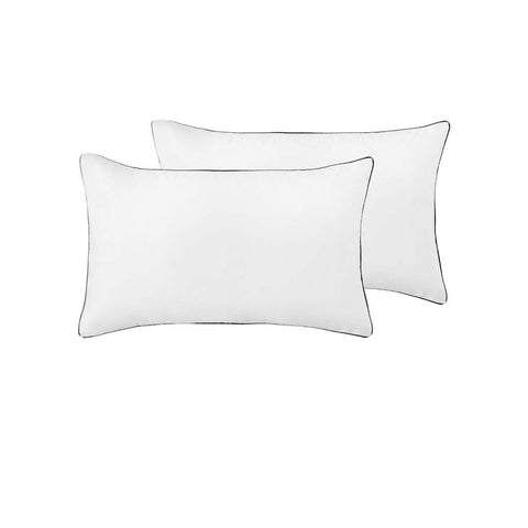 Accessorize Pair Of White/Black Piped Hotel Deluxe Cotton Pillowcases Pillow Cases
