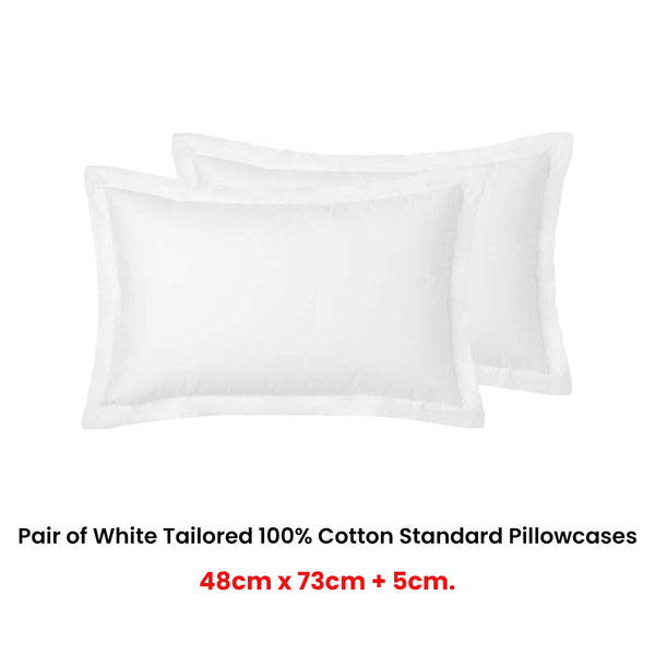 Accessorize Pair Of White Tailored Hotel Deluxe Cotton Pillowcases Pillow Cases