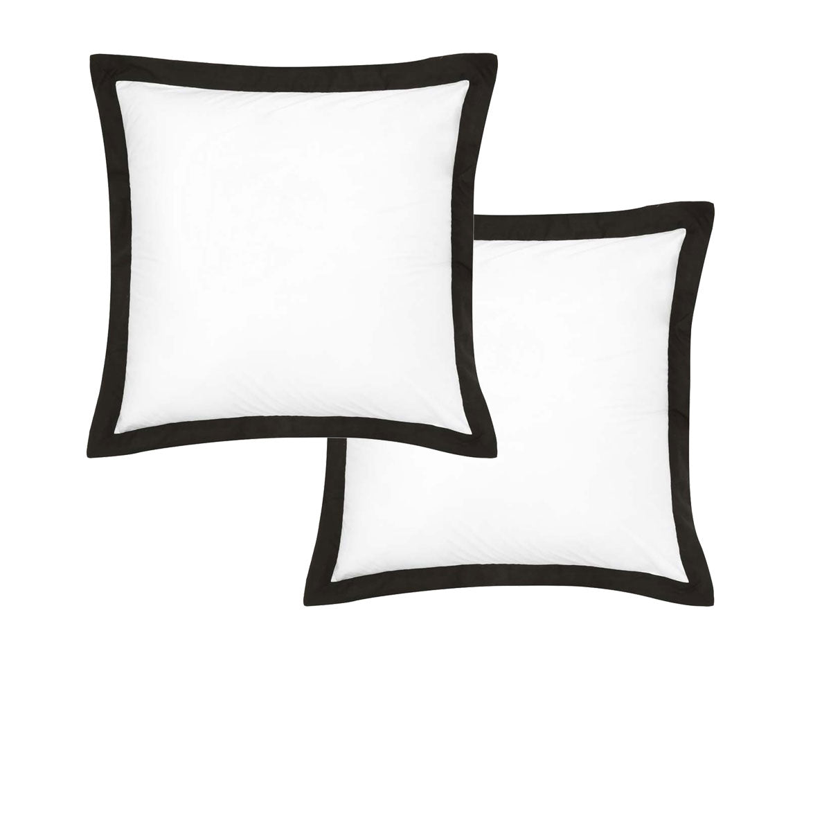 Accessorize Pair Of White/Black Tailored Hotel Deluxe Cotton European Pillowcases Pillow Cases