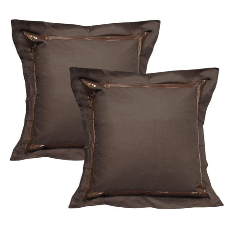 Accessorize Pair Of Sequins Chocolate Pillowcases 65 X Cm Pillow Cases
