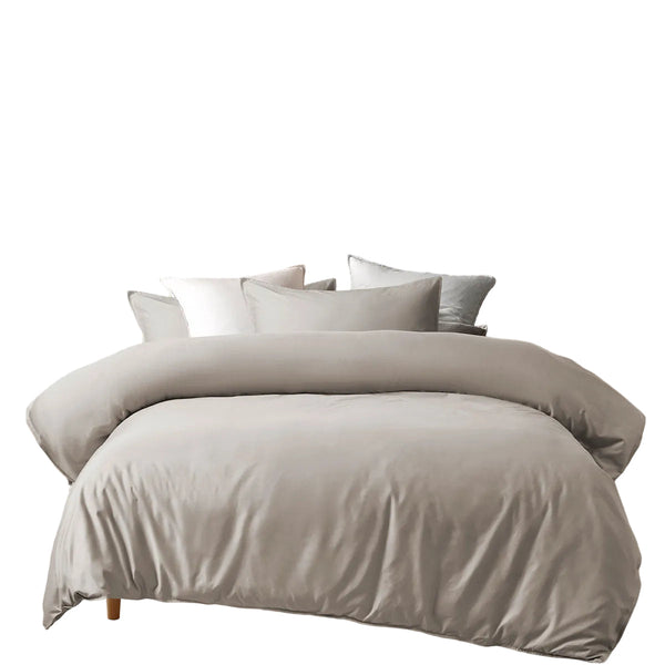 Accessorize Stone 400Tc Bamboo Cotton Double Stitched Quilt Cover Set Quilt Covers