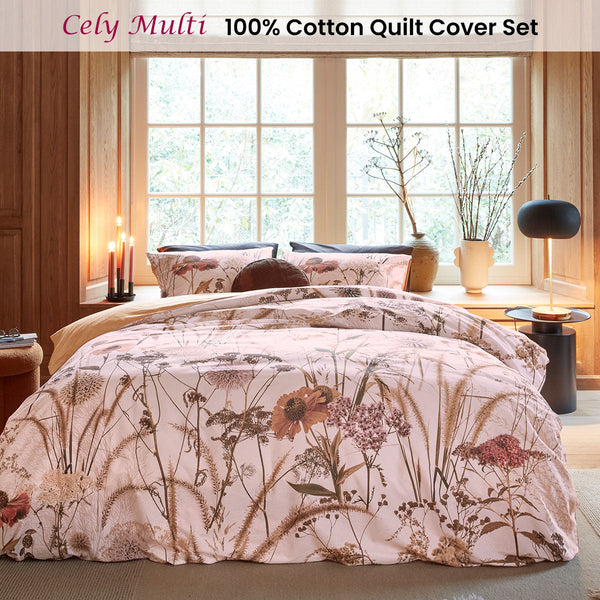 House Cely Multi Cotton Floral Quilt Cover Set Quilt Covers