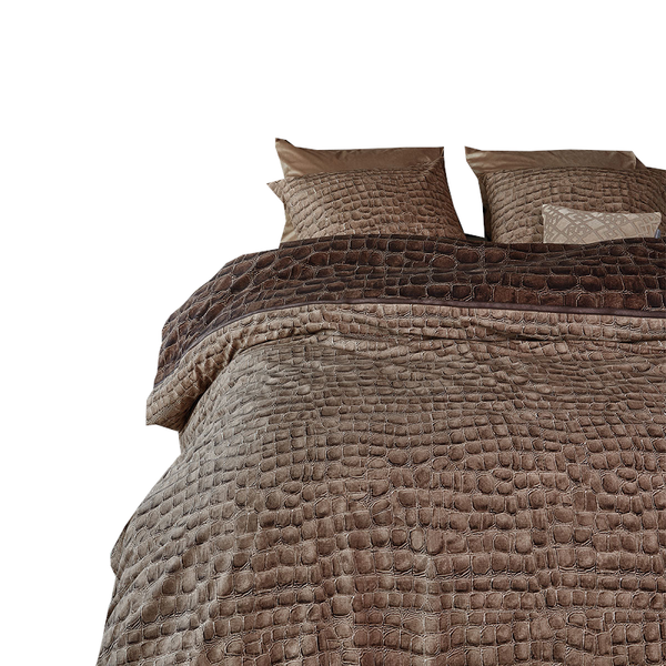 Riviera Maison Croco Brown Cotton Quilt Cover Set Quilt Covers