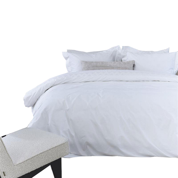 Riviera Maison Elowen White Cotton Quilt Cover Set Quilt Covers