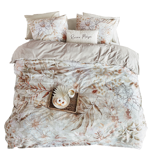 Riviera Maison Everlasting Natural Cotton Quilt Cover Set Quilt Covers
