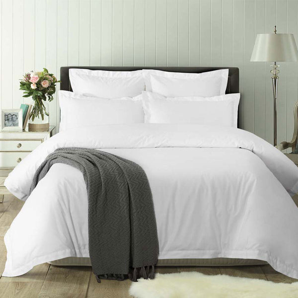 Accessorize White Tailored Hotel Deluxe Cotton Quilt Cover Set Super King Quilt Covers