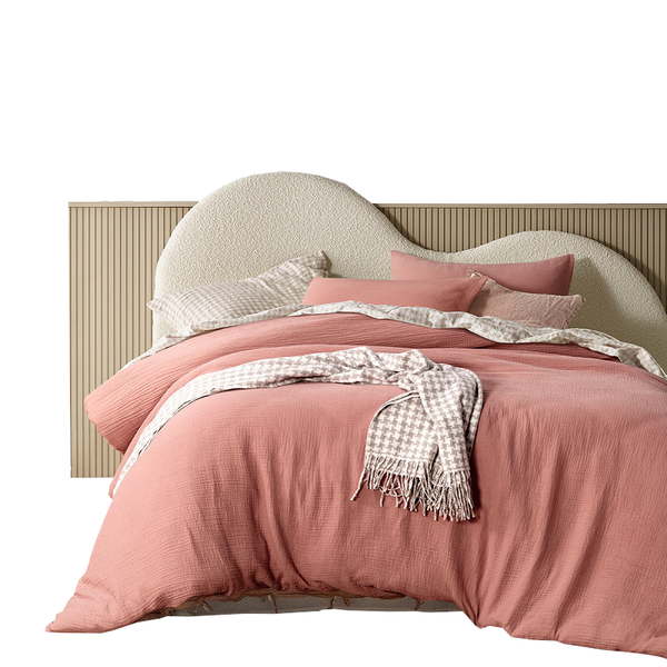 Design Homewares Hugo Clay Cotton Gauze Quilt Cover Set Quilt Covers