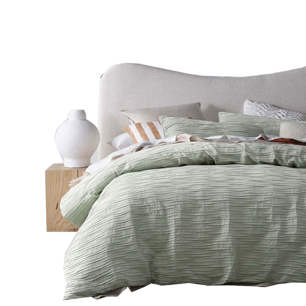 Design Homewares Malvern Sage Cotton Quilt Cover Set Double Quilt Covers