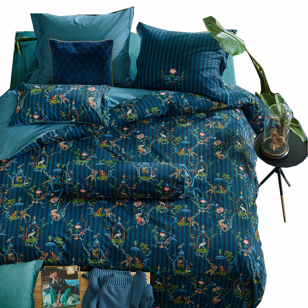 Pip Studio Singerie Dark Blue Cotton Quilt Cover Set Double Quilt Covers