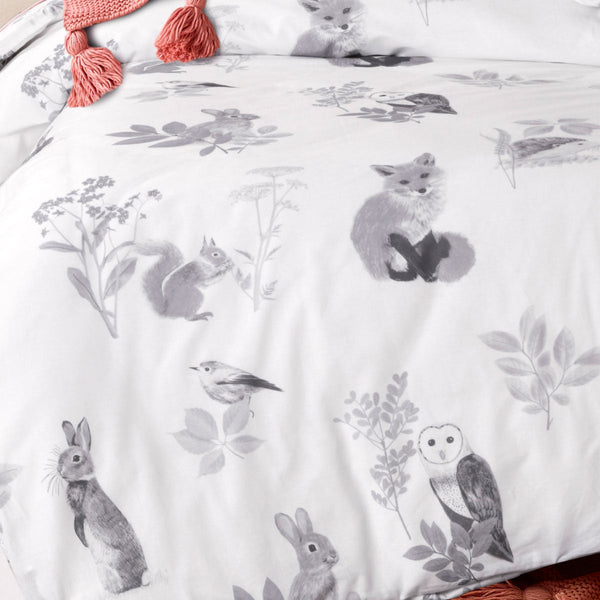 Happy Kids Woodland White Cotton Quilt Cover Set For Home Bedding Quilt Covers