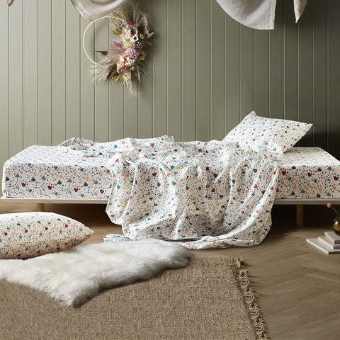 Happy Kids Dino Mania Green Cotton Sheet Set For Home Bedding Sheets