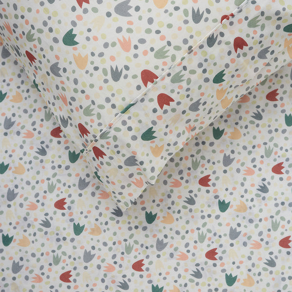 Happy Kids Dino Mania Green Cotton Sheet Set For Home Bedding Sheets