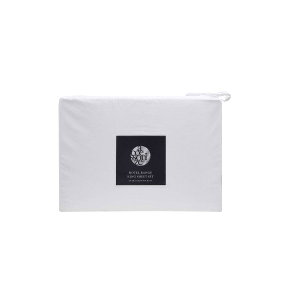 Accessorize White Piped Hotel Deluxe Cotton Sheet Set Super King Sheets